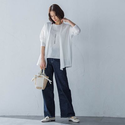 綿麻ラッセルノースリーブカットソー≪手洗い可能≫