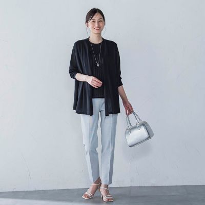 綿麻ラッセルノースリーブカットソー≪手洗い可能≫