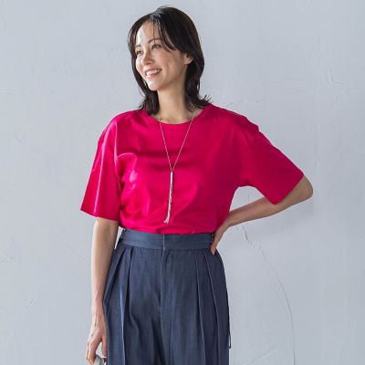 【ＷＥＢ限定】【３サイズ】コットン汗じみ防止カットソー≪洗える／接触冷感≫