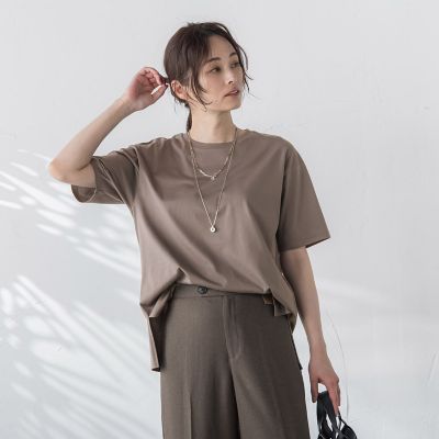 【ＷＥＢ限定】【３サイズ】コットン汗じみ防止カットソー≪洗える／接触冷感≫