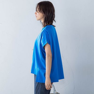 ラウンドヘムフライスカットソー≪手洗い可能≫