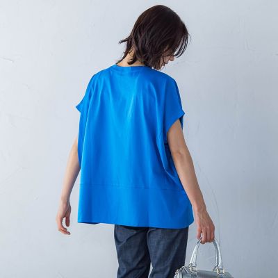 ラウンドヘムフライスカットソー≪手洗い可能≫