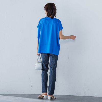 ラウンドヘムフライスカットソー≪手洗い可能≫