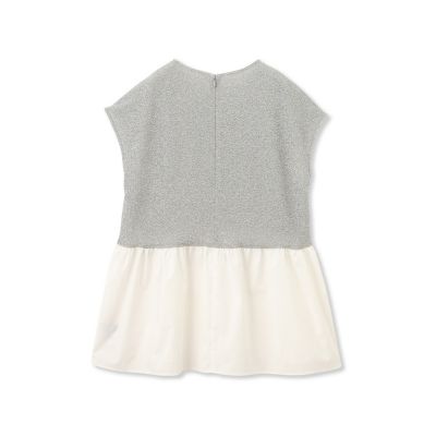 ラメ×シャツレイヤード見えカットソー≪洗濯機で洗える≫