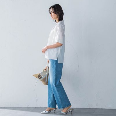 クールタッチギャザーネックカットソー≪洗濯機で洗える≫