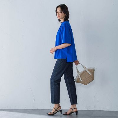 クールタッチギャザーネックカットソー≪洗濯機で洗える≫