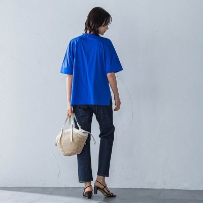クールタッチギャザーネックカットソー≪洗濯機で洗える≫