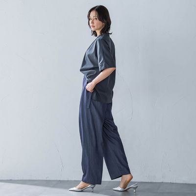 クールタッチギャザーネックカットソー≪洗濯機で洗える≫