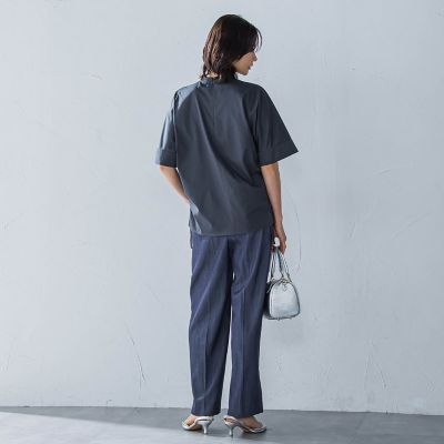 クールタッチギャザーネックカットソー≪洗濯機で洗える≫