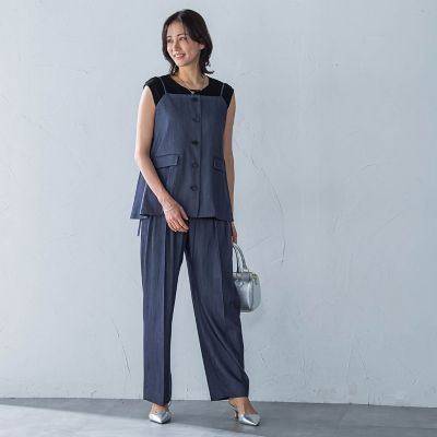 ラウンドヘムノースリーブカットソー≪洗濯機で洗える≫