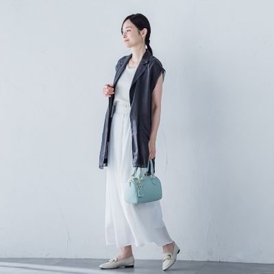【一部店舗限定販売】チュールディテールニットタンクトップ≪手洗い可能≫