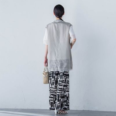 袖口シアーフォルムカットソー≪手洗い可能≫