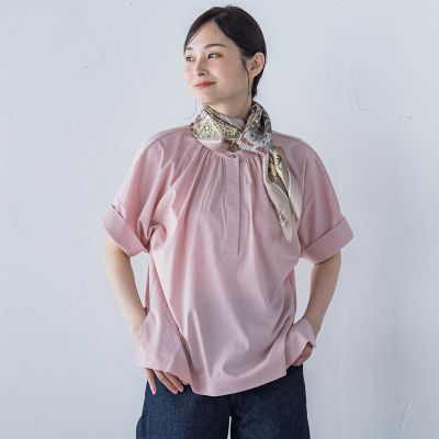 【ＷＥＢ限定】ライクアウーヴンバンドカラーブラウス≪洗濯機で洗える≫