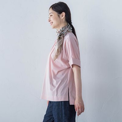 【ＷＥＢ限定】ライクアウーヴンバンドカラーブラウス≪洗濯機で洗える≫