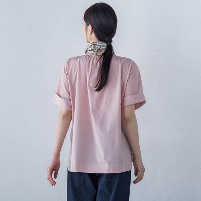 【ＷＥＢ限定】ライクアウーヴンバンドカラーブラウス≪洗濯機で洗える≫