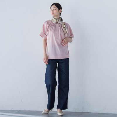 【ＷＥＢ限定】ライクアウーヴンバンドカラーブラウス≪洗濯機で洗える≫