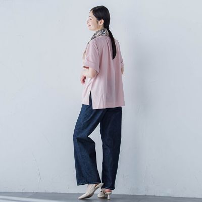 【ＷＥＢ限定】ライクアウーヴンバンドカラーブラウス≪洗濯機で洗える≫