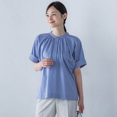 【ＷＥＢ限定】ライクアウーヴンバンドカラーブラウス≪洗濯機で洗える≫
