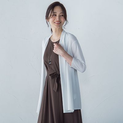 【ＷＥＢ限定】ひやさらシワレス着流しカーディガン≪洗濯機で洗える≫