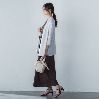 【ＷＥＢ限定】ひやさらシワレス着流しカーディガン≪洗濯機で洗える≫