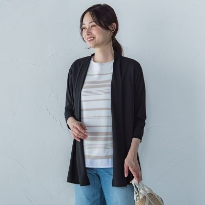 【ＷＥＢ限定】ひやさらシワレス着流しカーディガン≪洗濯機で洗える≫