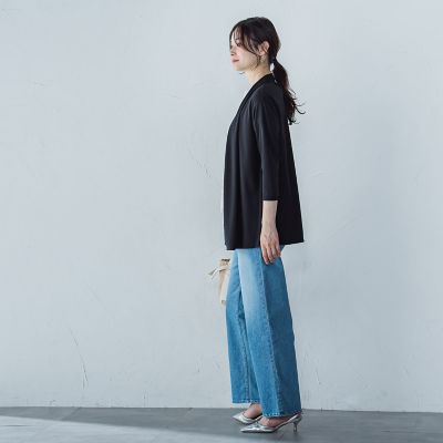 【ＷＥＢ限定】ひやさらシワレス着流しカーディガン≪洗濯機で洗える≫