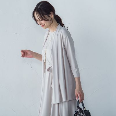 ＜LAUTREAMONT (Women)＞【ＷＥＢ限定】ひやさらシワレス着流しカーディガン≪洗濯機で洗える≫