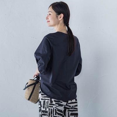 【ＷＥＢ限定】きれいめハーフスリーブカットソー　≪接触冷感／洗濯機ＯＫ≫