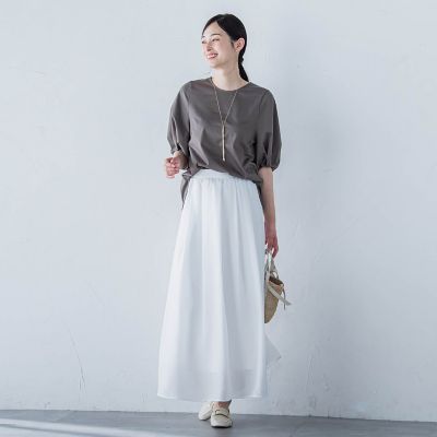 【ＷＥＢ限定】きれいめハーフスリーブカットソー　≪接触冷感／洗濯機ＯＫ≫