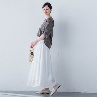 【ＷＥＢ限定】きれいめハーフスリーブカットソー　≪接触冷感／洗濯機ＯＫ≫