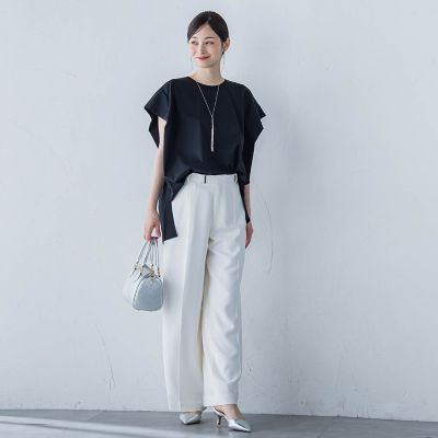 LAUTREAMONT / ロートレアモン 【WEB限定】タックデザインカットソー ≪接触冷感／洗濯機OK≫ ロートレアモン LAUTREAMONT 【WEB限定】タックデザイン