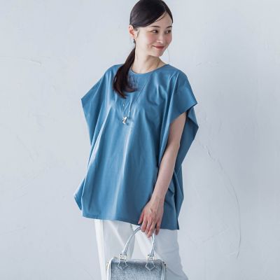 tシャツ 「WEB限定」タックデザインカットソー 「接触冷感／洗濯機OK」 レディース WEB限定】タックデザインカットソー ≪接触冷感／洗濯機OK
