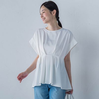 【SALE】LAUTREAMONT (Women)/ロートレアモン ペプラム風タックカットソー&#8810;洗濯機で洗える&#8811; 02オフホワイト トップス【三越伊勢丹/公式】