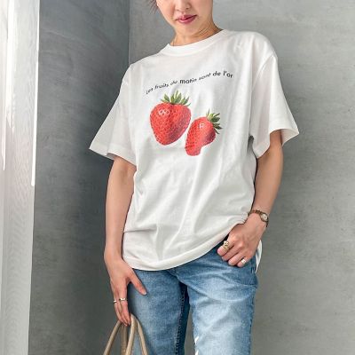＜LAUTREAMONT (Women)＞【ＷＥＢ限定】【ＲｅｇｅｎｃｙＷｏｒｋｓ】フルーツＴシャツ　ｓｔｒａｗｂｅｒｒｙ