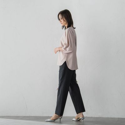 WEB限定】フォルムスリーブバックジップトップス≪洗濯機で洗える