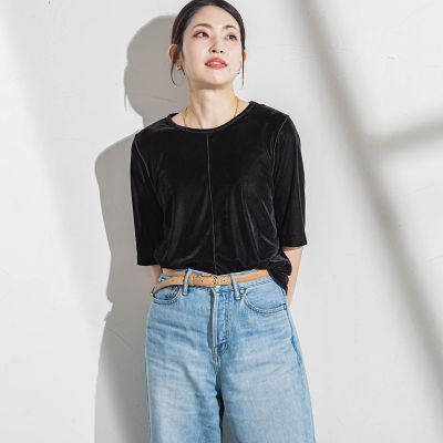 ＜LAUTREAMONT (Women)＞【ＷＥＢ限定】シアーベロアカットソー