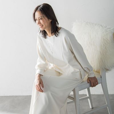 ＜LAUTREAMONT (Women)＞プロシェルジョーゼットカットソー≪セットアップ対応／洗濯機で洗える≫