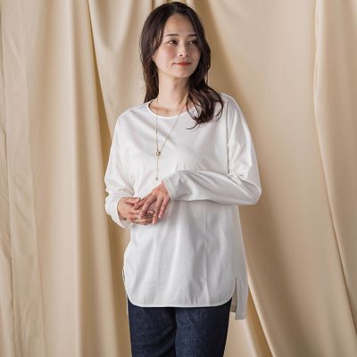 ＜LAUTREAMONT (Women)＞【ＷＥＢ限定】汗じみ防止スムースロングＴシャツ　≪洗える／接触冷感≫