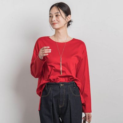 【SALE】LAUTREAMONT (Women)/ロートレアモン 汗じみ防止スムースロングTシャツ &#8810;洗える/接触冷感&#8811; 03レッド トップス【三越伊勢丹/公式】