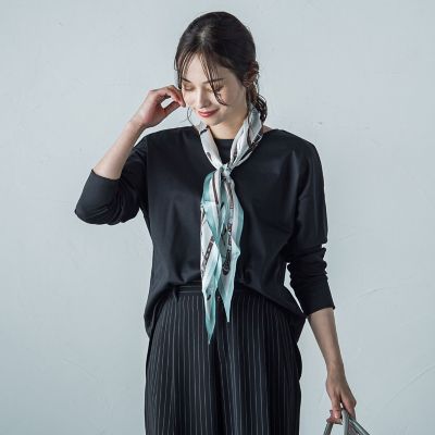 【SALE】LAUTREAMONT (Women)/ロートレアモン 汗じみ防止スムースロングTシャツ &#8810;洗える/接触冷感&#8811; 04ブラック トップス【三越伊勢丹/公式】