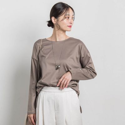 【SALE】LAUTREAMONT (Women)/ロートレアモン 汗じみ防止スムースロングTシャツ &#8810;洗える/接触冷感&#8811; 11キャメル トップス【三越伊勢丹/公式】