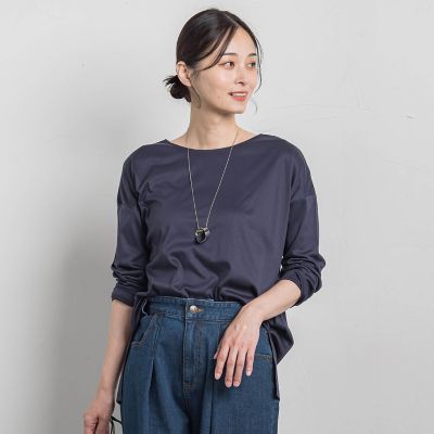 【SALE】LAUTREAMONT (Women)/ロートレアモン 汗じみ防止スムースロングTシャツ &#8810;洗える/接触冷感&#8811; 20チャコールグレー トップス【三越伊勢丹/公式】