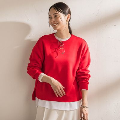WEB限定】《暖色美》裏起毛クルーネックトップス≪手洗い