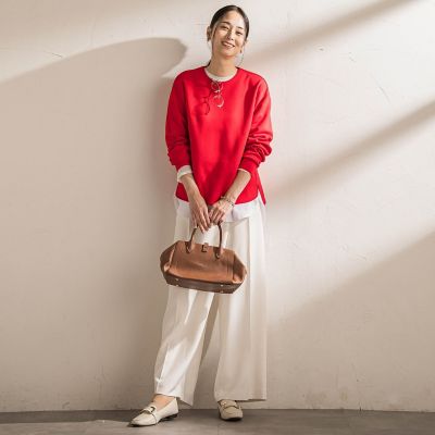 WEB限定】《暖色美》裏起毛クルーネックトップス≪手洗い