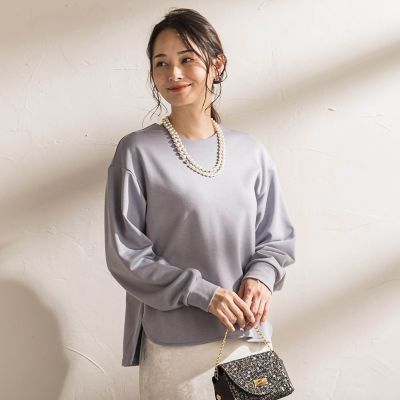 WEB限定】《暖色美》裏起毛クルーネックトップス≪手洗い