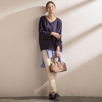 しゅん 極暖伸縮RED起毛CLASSIC 3ｘ3ｍｍオーダー料込 WEB限定】《暖色美》裏起毛クルーネックトップス≪手洗い