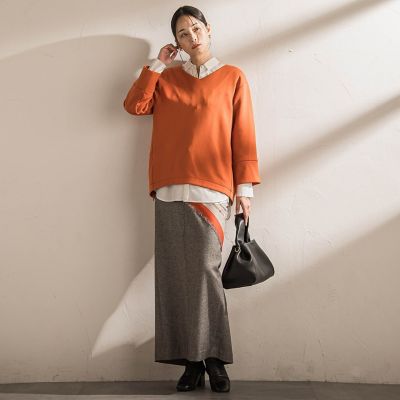 ＜LAUTREAMONT (Women)＞【ＷＥＢ限定】《暖色美》裏起毛Ｖネックトップス≪手洗い≫