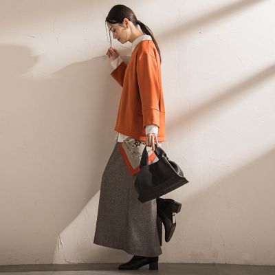 WEB限定】《暖色美》裏起毛Vネックトップス≪手洗い