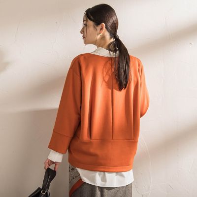 WEB限定】《暖色美》裏起毛Vネックトップス≪手洗い