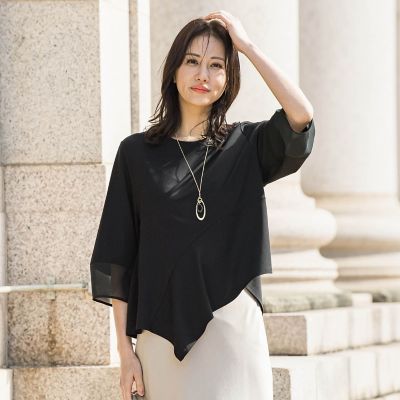 ＜LAUTREAMONT (Women)＞オーガンジーアシメヘムカットソー